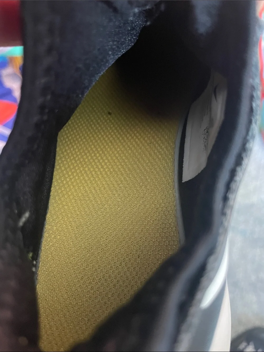 Nike Black and White Slip-On Athletic Sneakers with Colored Insoles